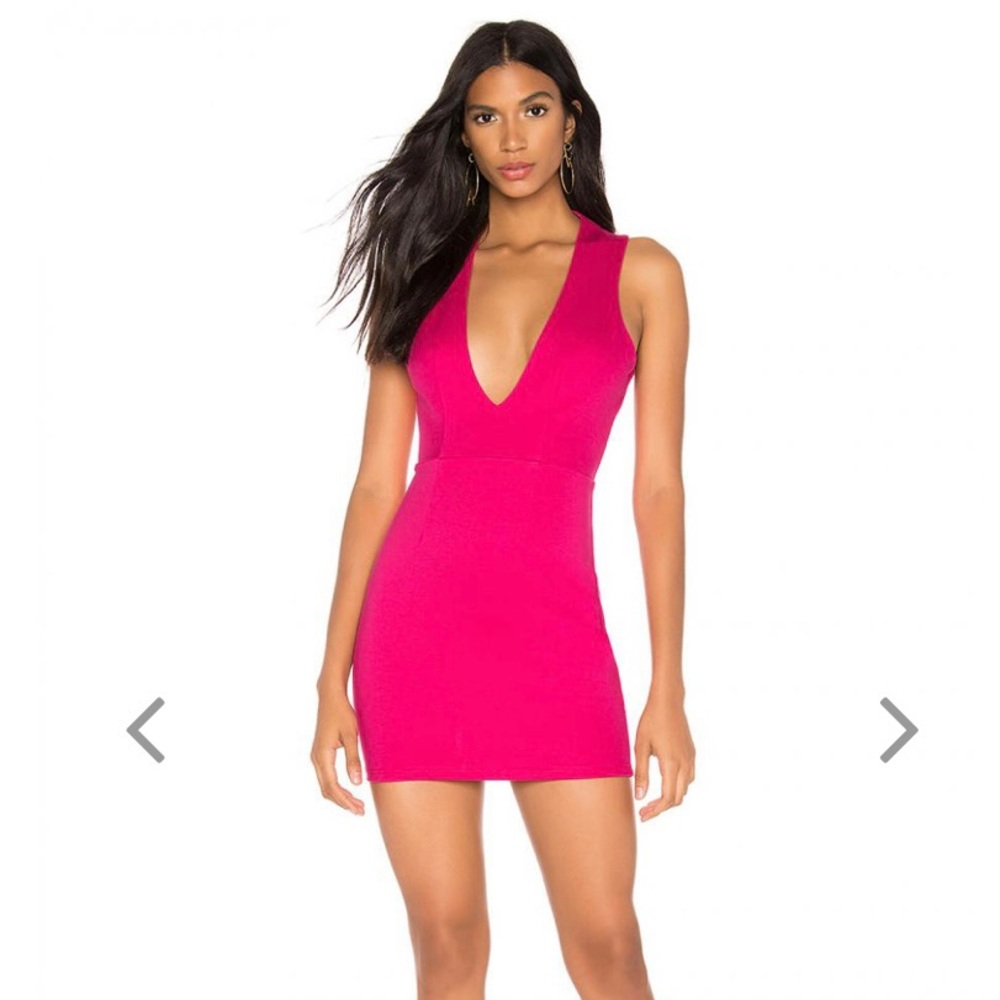 Super down Deep V Hot Pink